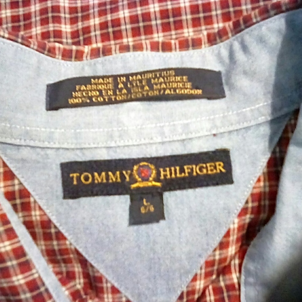 TOMMY HILFIGER Lion Crest Button Down Shirt LG - Picture 3 of 5